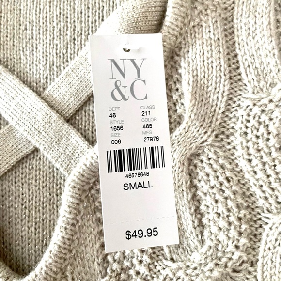 NWT NY & Company beige sweater - Picture 6 of 9